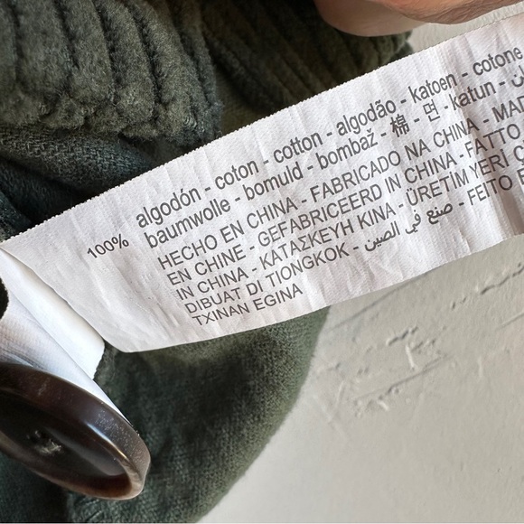 Zara Green Corduroy Button Front Mini Skirt Indie Dark Academia Cottagecore Sz S - Picture 10 of 11